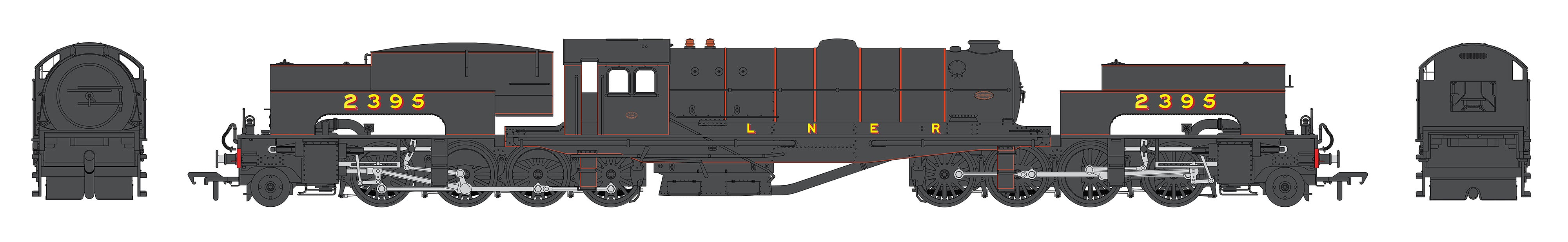 LNER U1 - LNER Lined Black - 2395 - OO Scale