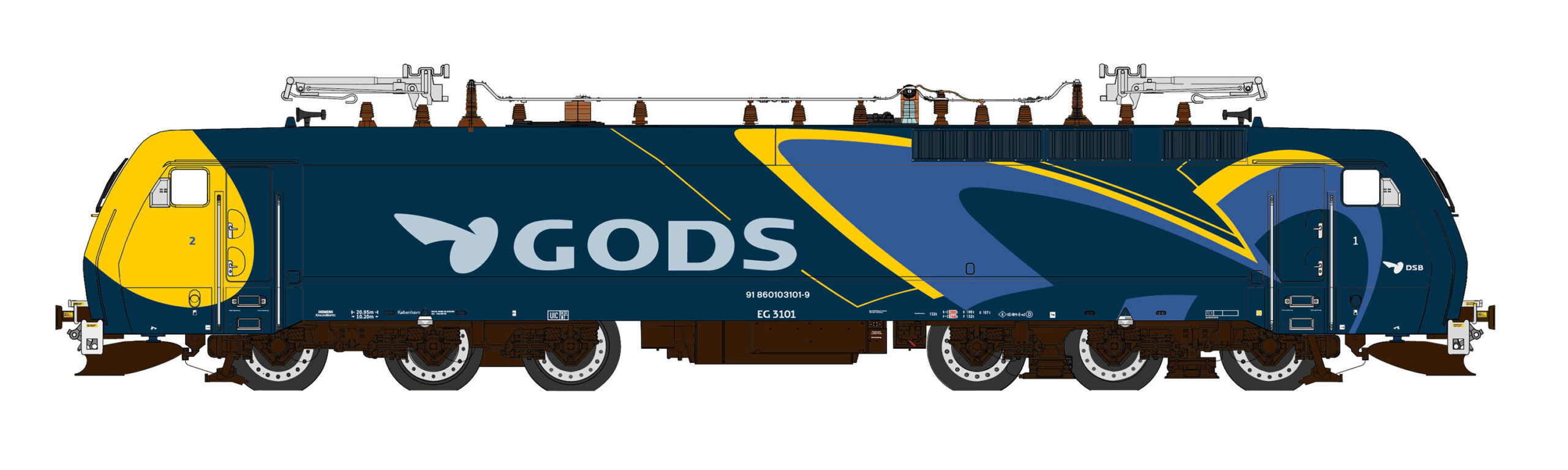 Siemens EG - DSB Gods - EG3101 - HO Scale - (AC)