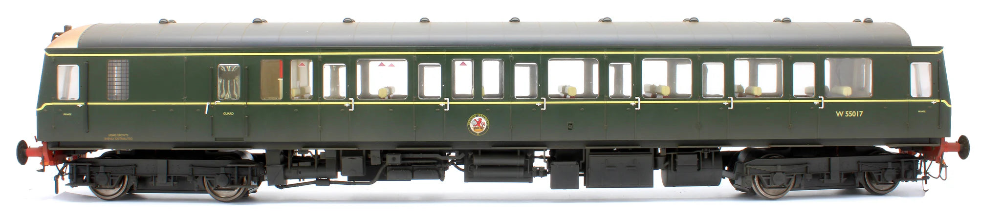 クラス122 - BRグリーン - W55017 - Oスケール - ウェザリング済み