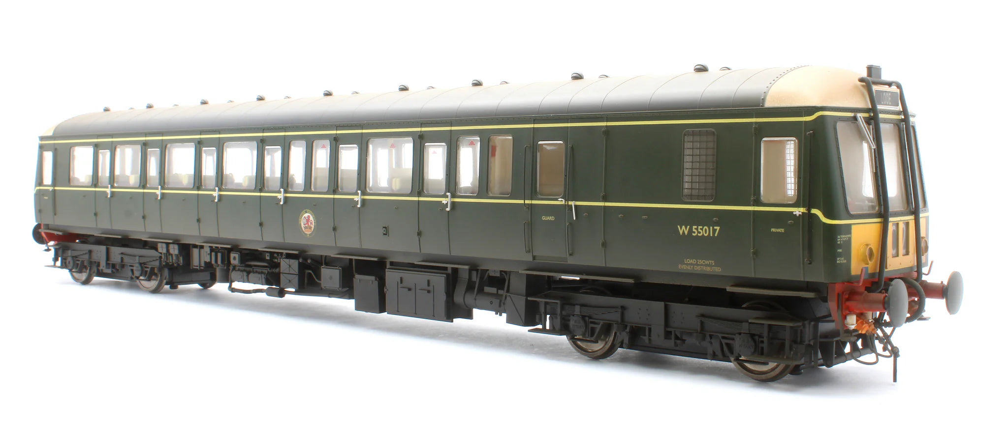 クラス122 - BRグリーン - W55017 - Oスケール - ウェザリング済み