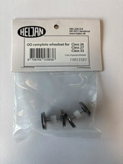 Complete wheelset with gear for OO gauge cl. 26, 27 & 33(Pack of 2)