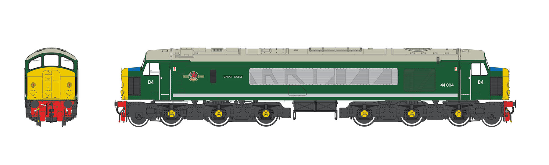 Class 44 - BR Green (Full Yellow Ends) - D4/44004 - OO Scale