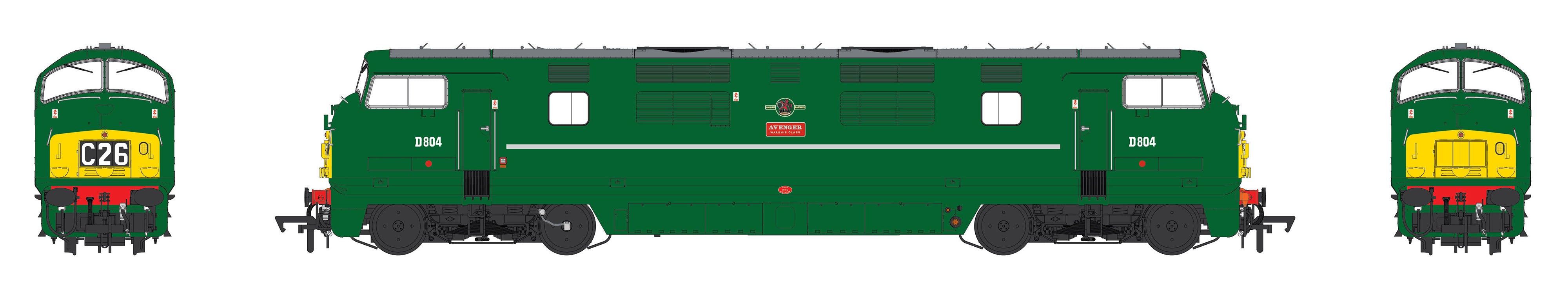 Class 42 - BR Green - D804 - OO Scale