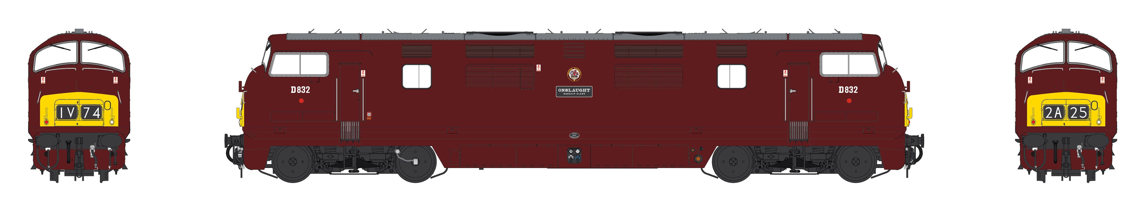 Class 42 - BR Maroon - D832 - OO Scale - DCC Sound Fitted
