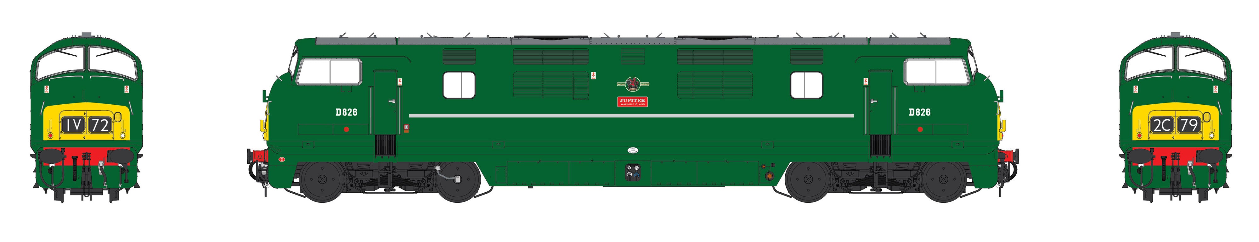 Class 42 - BR Green - D826 - OO Scale - DCC Sound Fitted