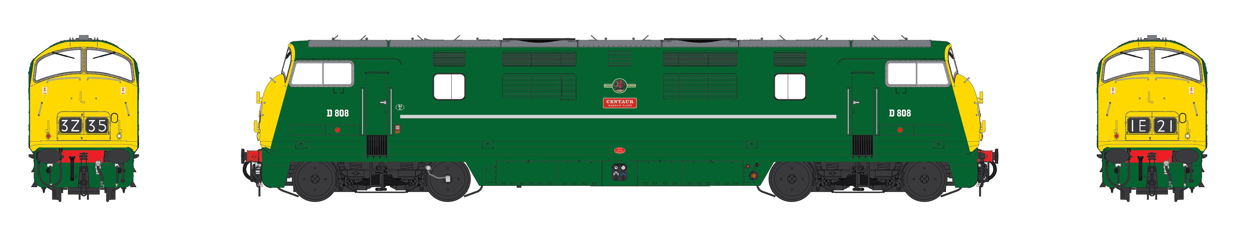 Class 42 - BR Green (Full Yellow Ends) - D808 - OO Scale – Heljan.com