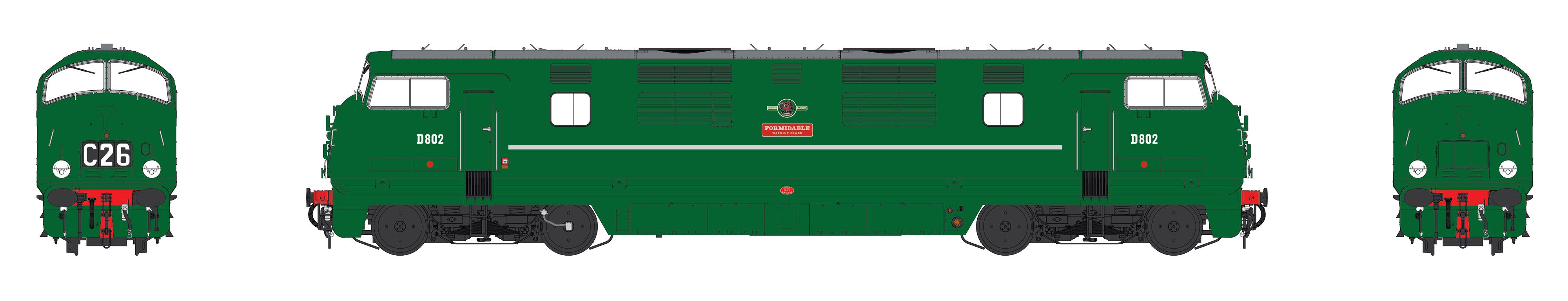 Class 42 - BR Green - D802 - OO Scale